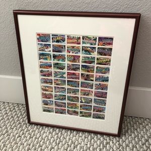 Greetings from America | Stamp Sheet | framed| 12x14”